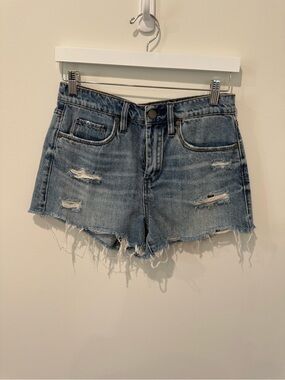 Blank NYC Light Blue Distressed Denim Shorts